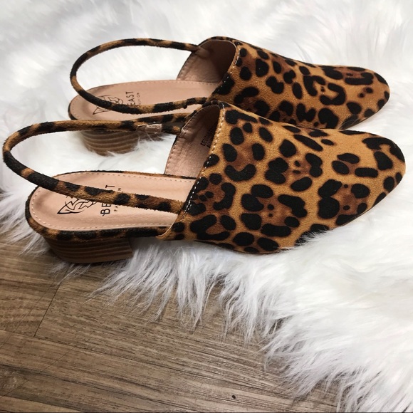 LAST PAIR size 10❗️LEOPARD VEGAN slip on mules - Picture 3 of 7